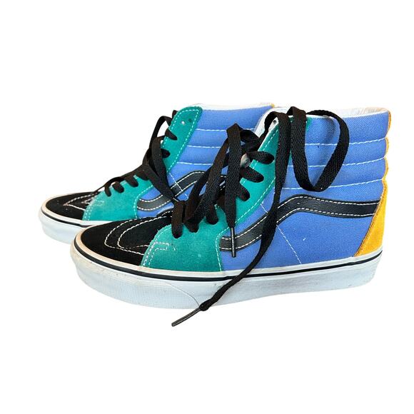 VAN's Sk8-Hi Shoe, Men/Boys, Size 5, Multi-Color, Suede / Canvas, Skate - Picture 6 of 8